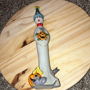 Stick Ghost Halloween Bisque Porcelain Figurine 9” Dated 1995